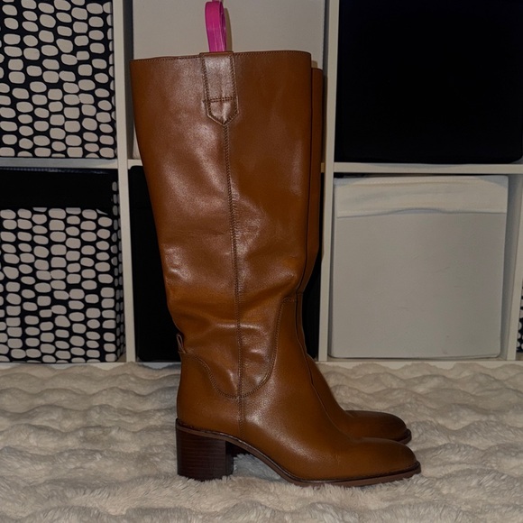Zara Chestnut Heeled Boots - Picture 4 of 9